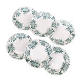 6 old flat plates in iron earth Anémones St Amand