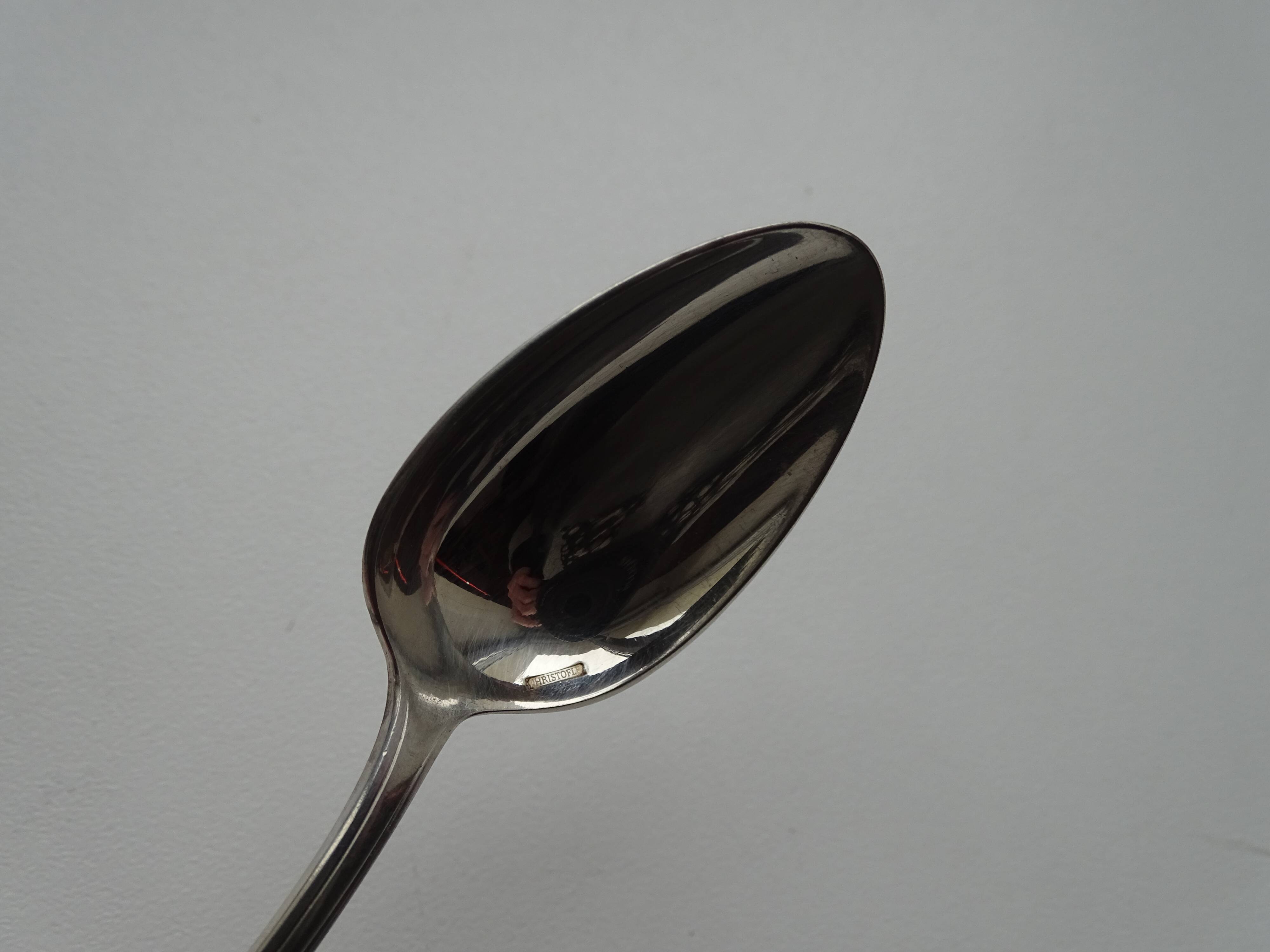 6 dessert spoons silver metal model Printania - 14 cm, Christofle