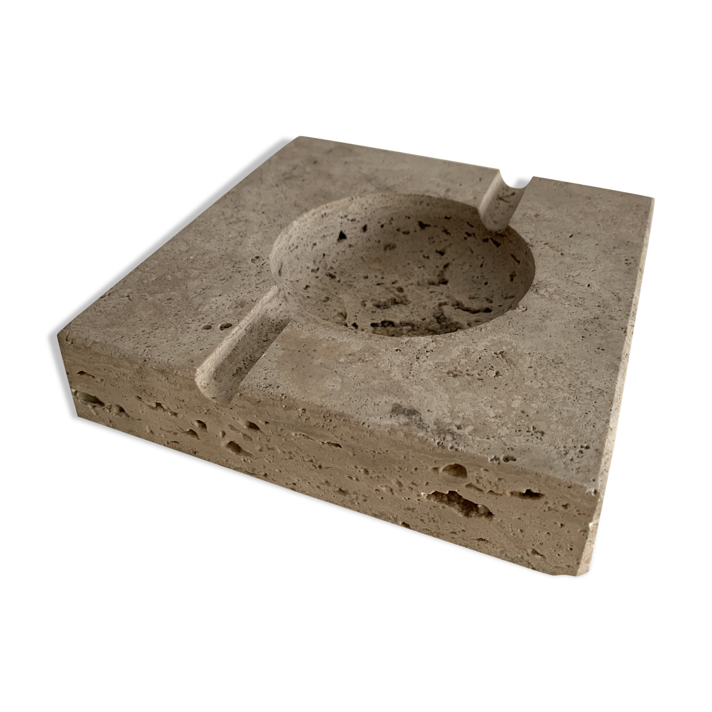 Square ashtray rough stone