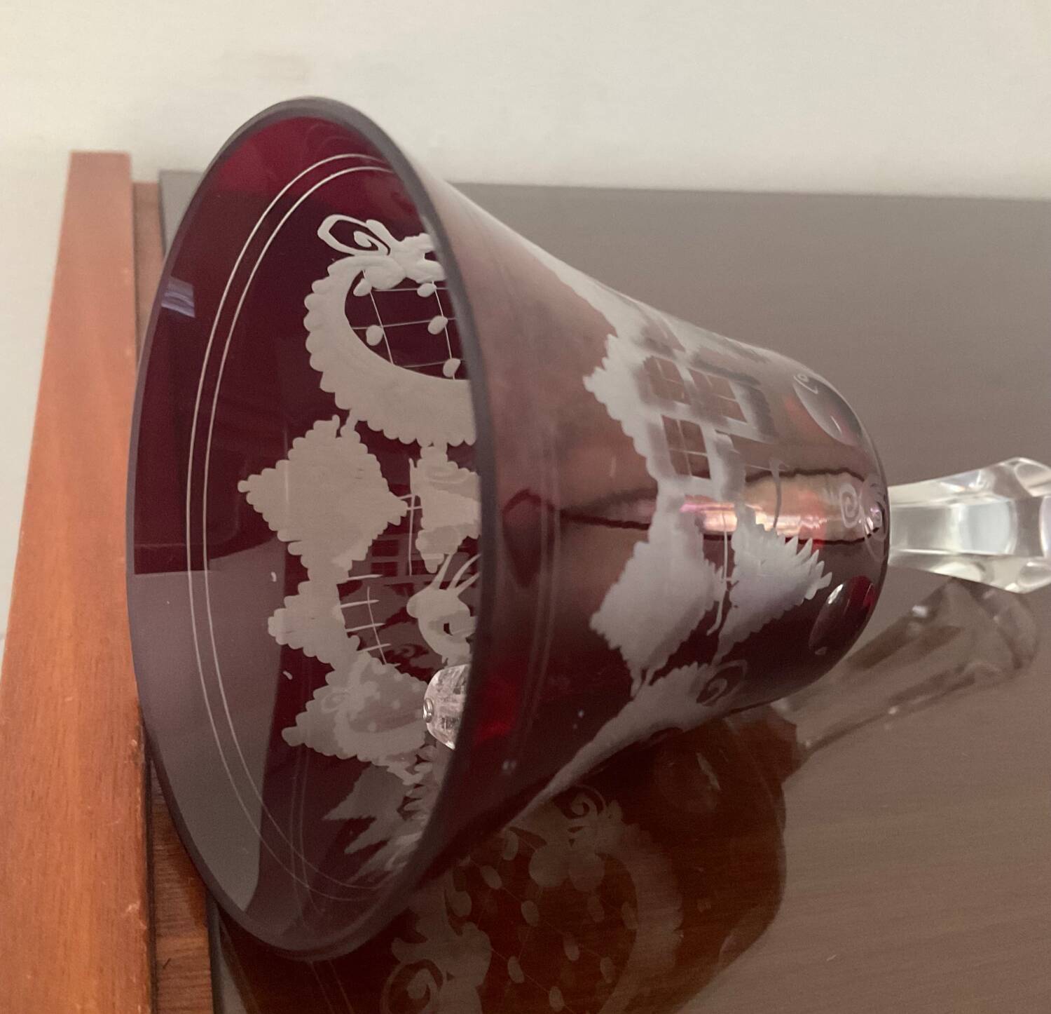 Bohemian crystal table bell