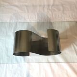 Modernist coffee table in steel and glass