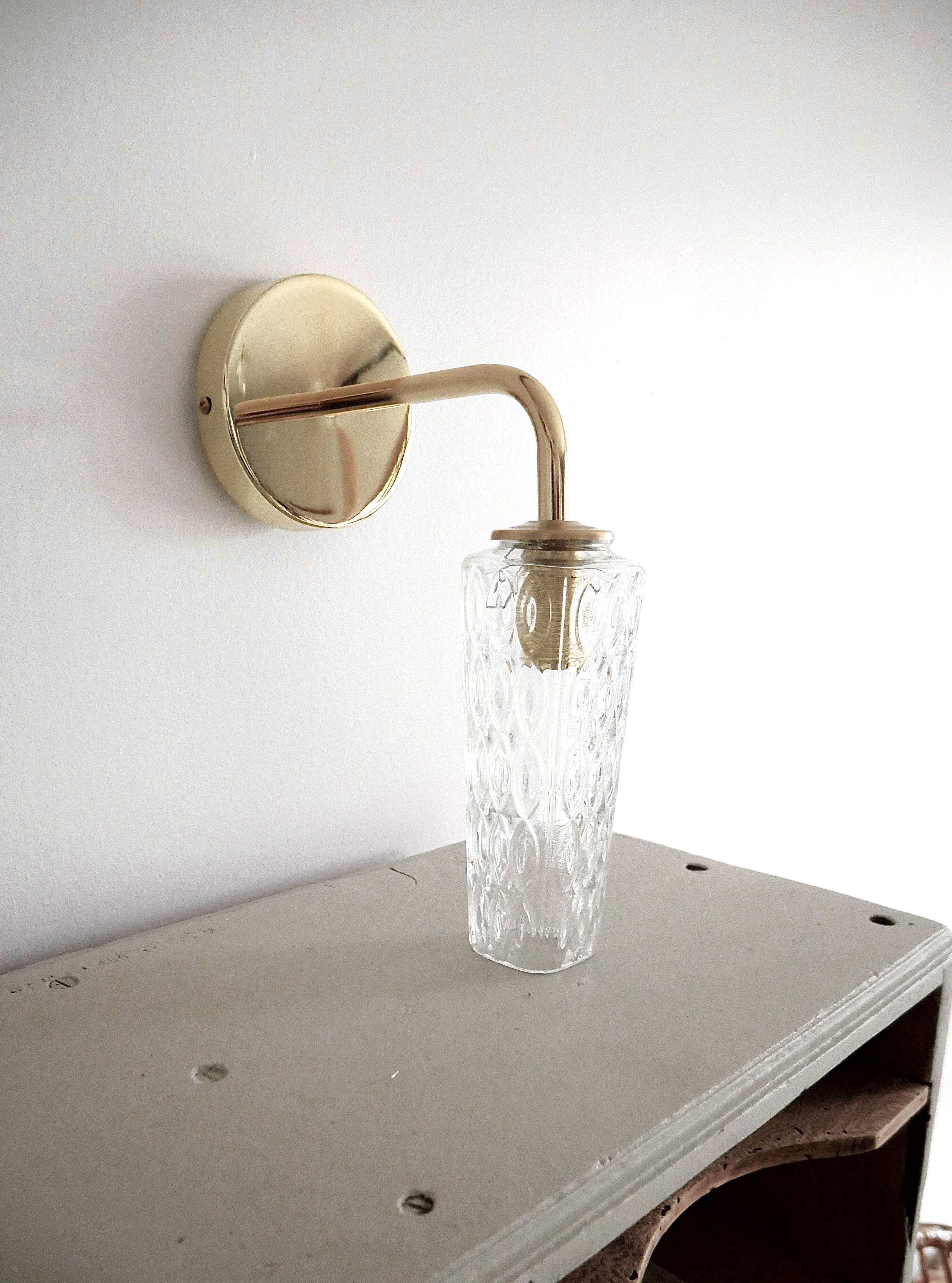 Chiseled glass wall light