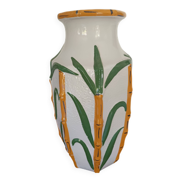 large bamboo vase signed Cartens Germany 1960