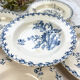 5 assiettes creuses terre de fer gien modèle chardons made in france