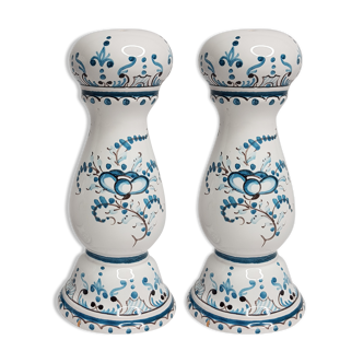 Ensemble salière et poivrière en terre cuite émaillée, 12 cm