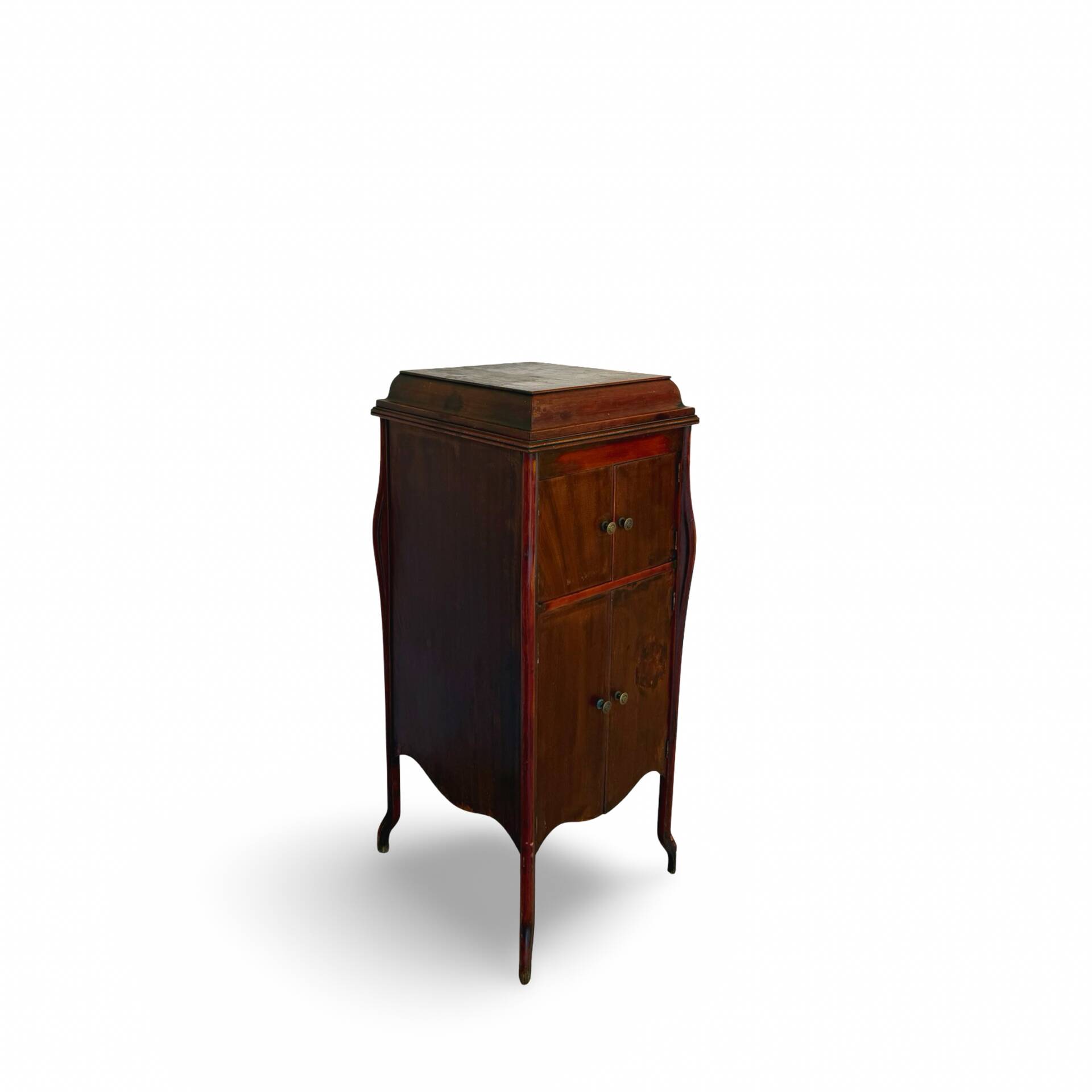 Italian floor-model upright phonograph cabinet, 1900s