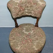 Antique Victorian Nursing Chair in Tapestry with Floral Decoration