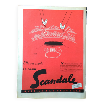 Fashion humor paper illustration brand scandale from a period magazine