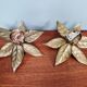Pair of floral wall sconces in brass, design by Willy Daro, 1970.