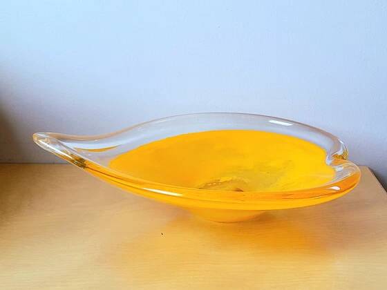 Coupe cœur en verre soufflé de Murano 1970