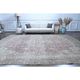 1960s Vintage Persian Handmade Wool Cotton Light Pink Area Rug 285x388
