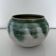 Flamed green stoneware pot