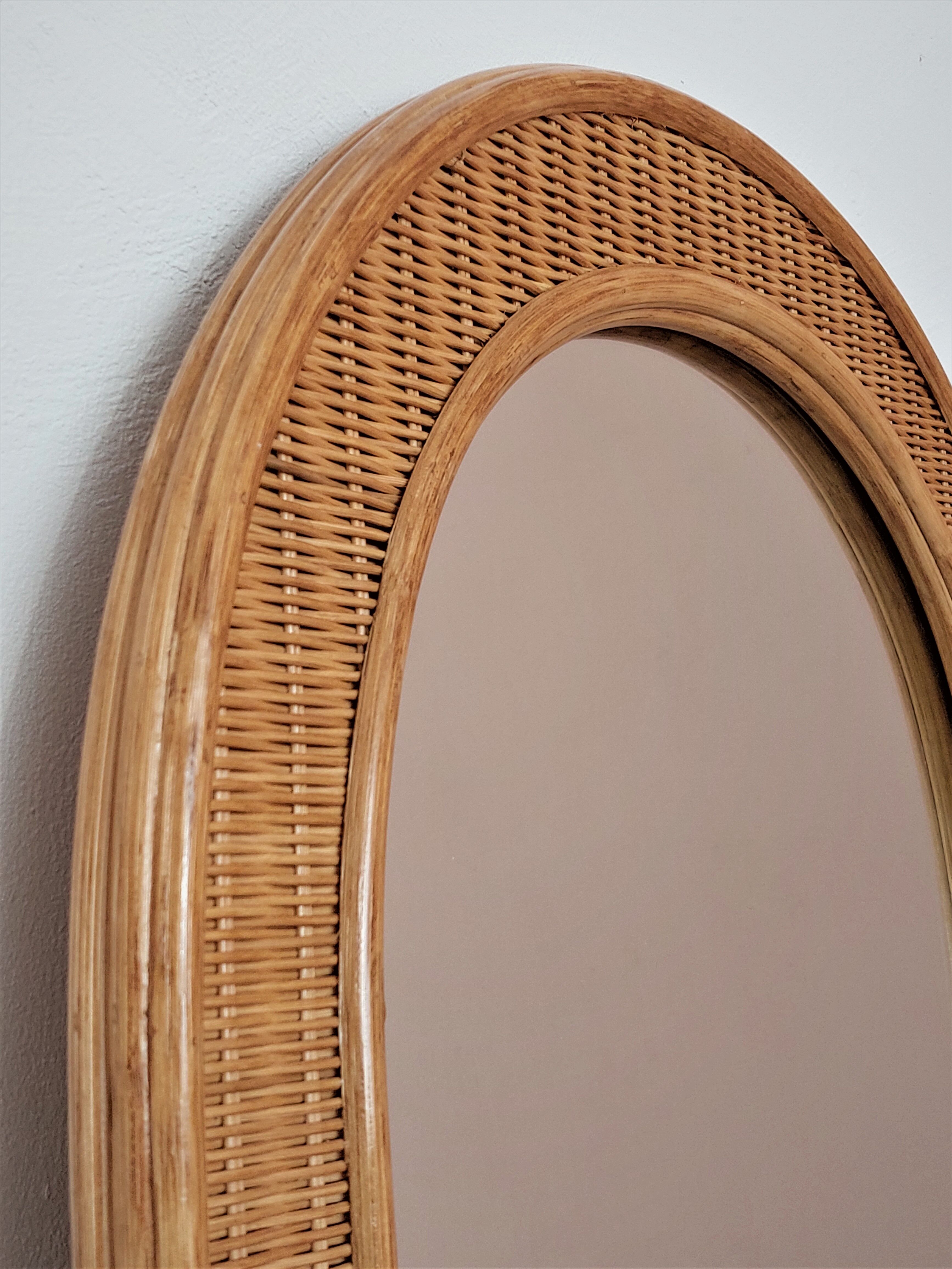 Vintage Rattan Mirror 81x58