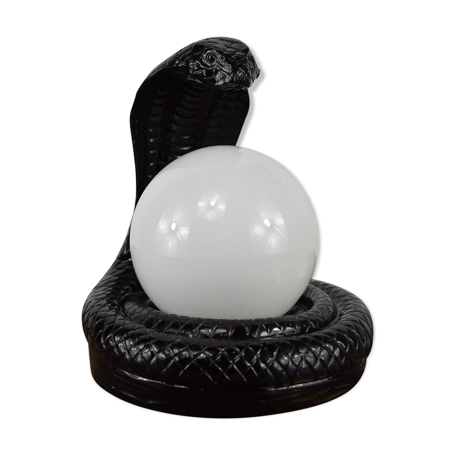 Vintage cobra lamp in black resin