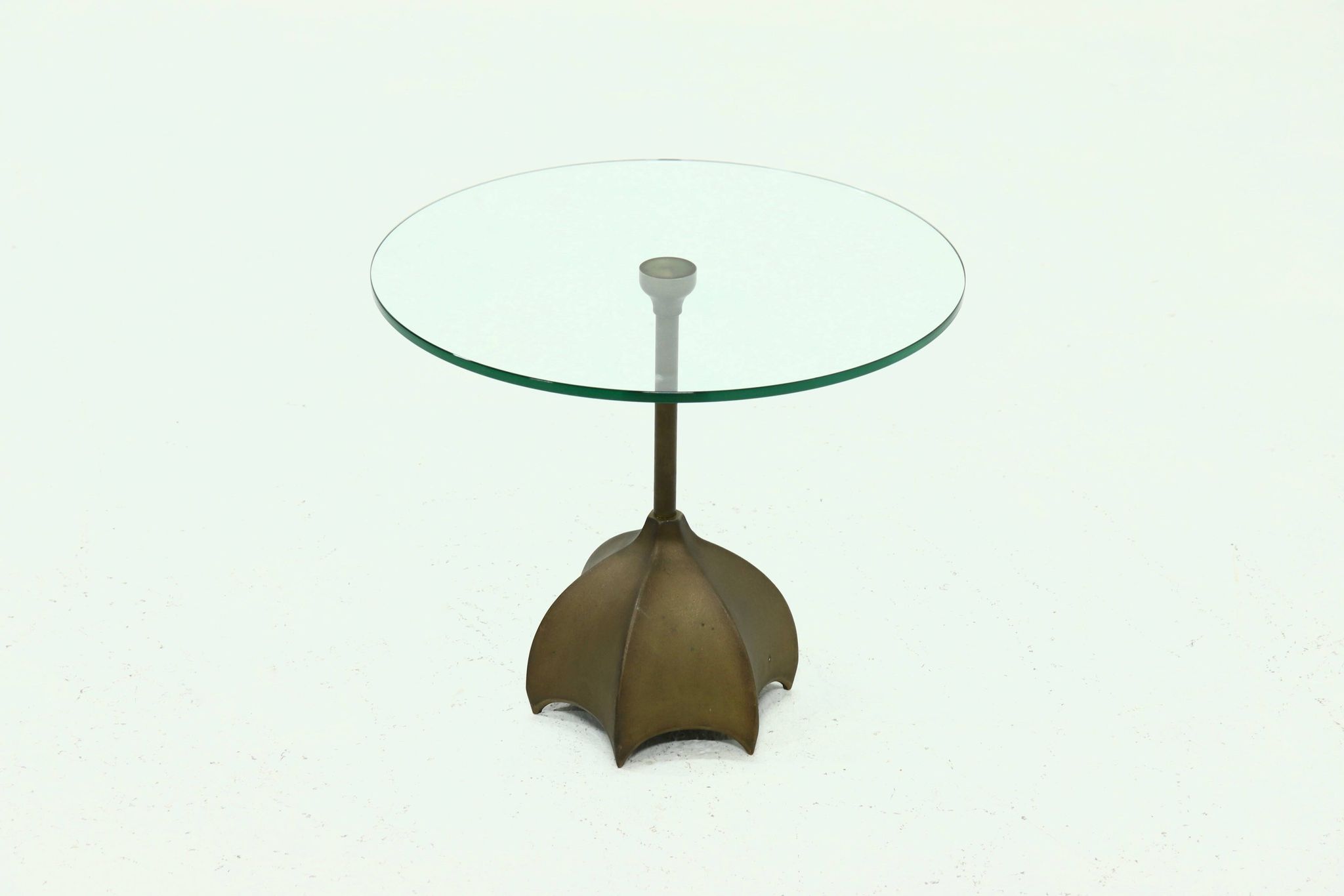 Bronze and Glass Side Table by Jan Des Bouvries for Quasar Holland 1990s
