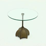 Bronze and Glass Side Table by Jan Des Bouvries for Quasar Holland 1990s