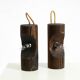 Pair of rare 1960s Temde table and wall lamps made of solid pine