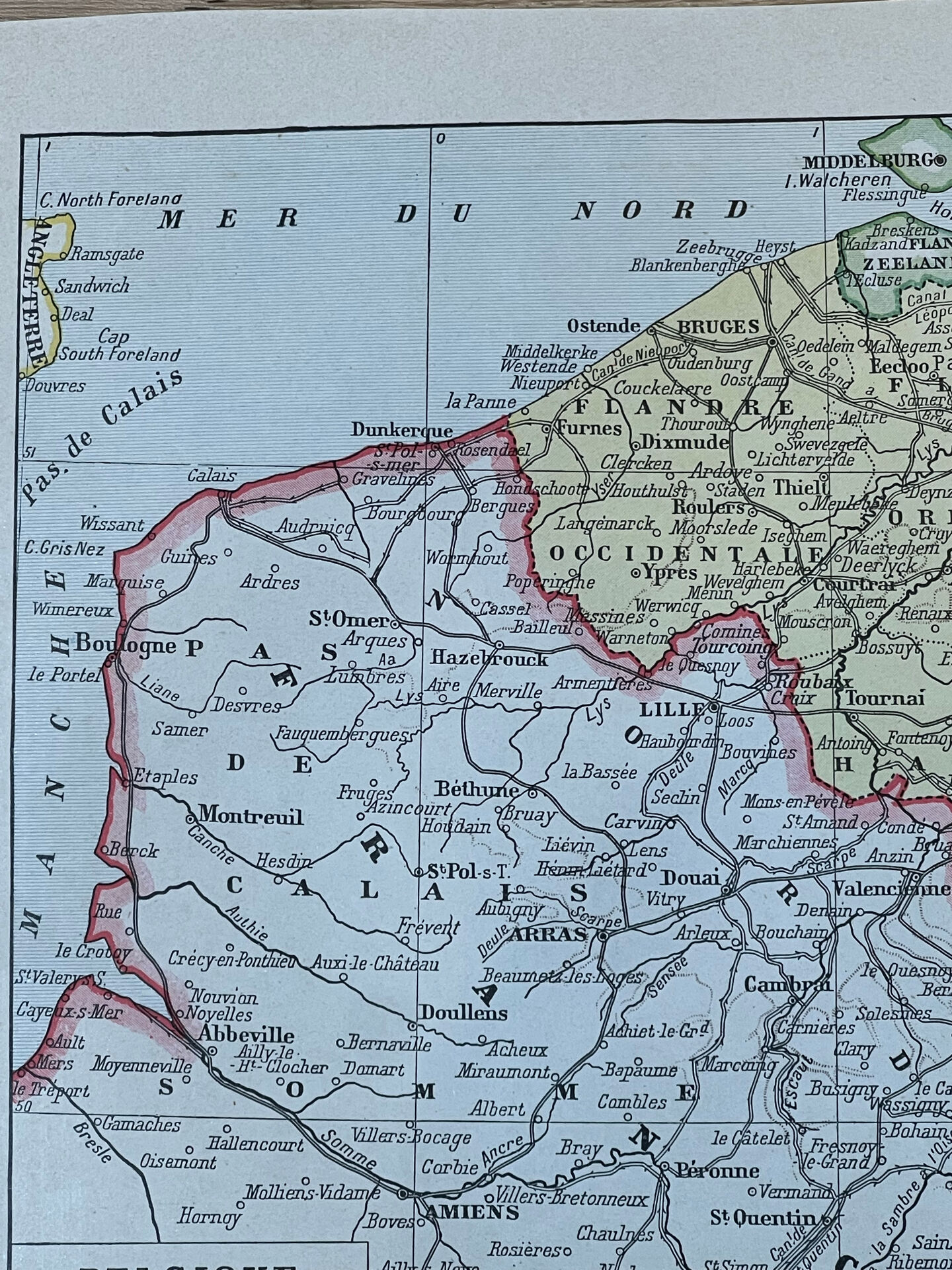 Map of Belgium - 20x29cm 1922