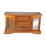 Wooden jewelry box in the shape of a chest of drawers