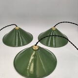Enameled sheet metal cone pendants