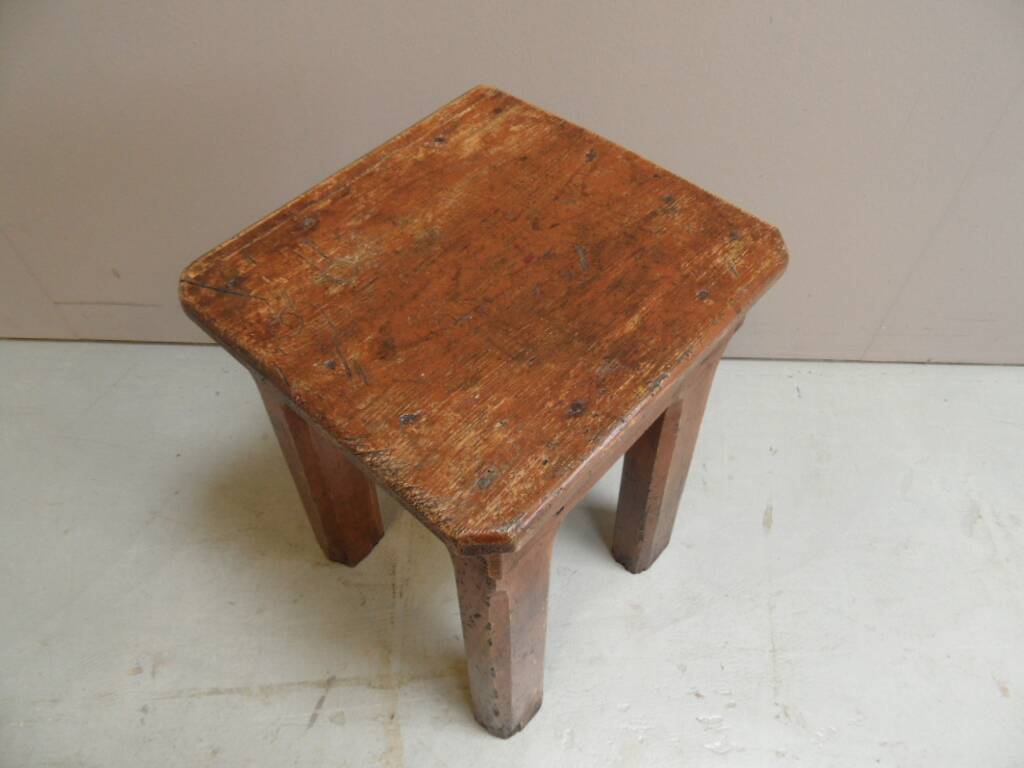 Industrial wooden side table