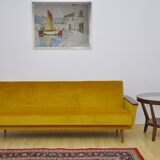 Velvet Daybed Sofa with fold-out function, 1960s