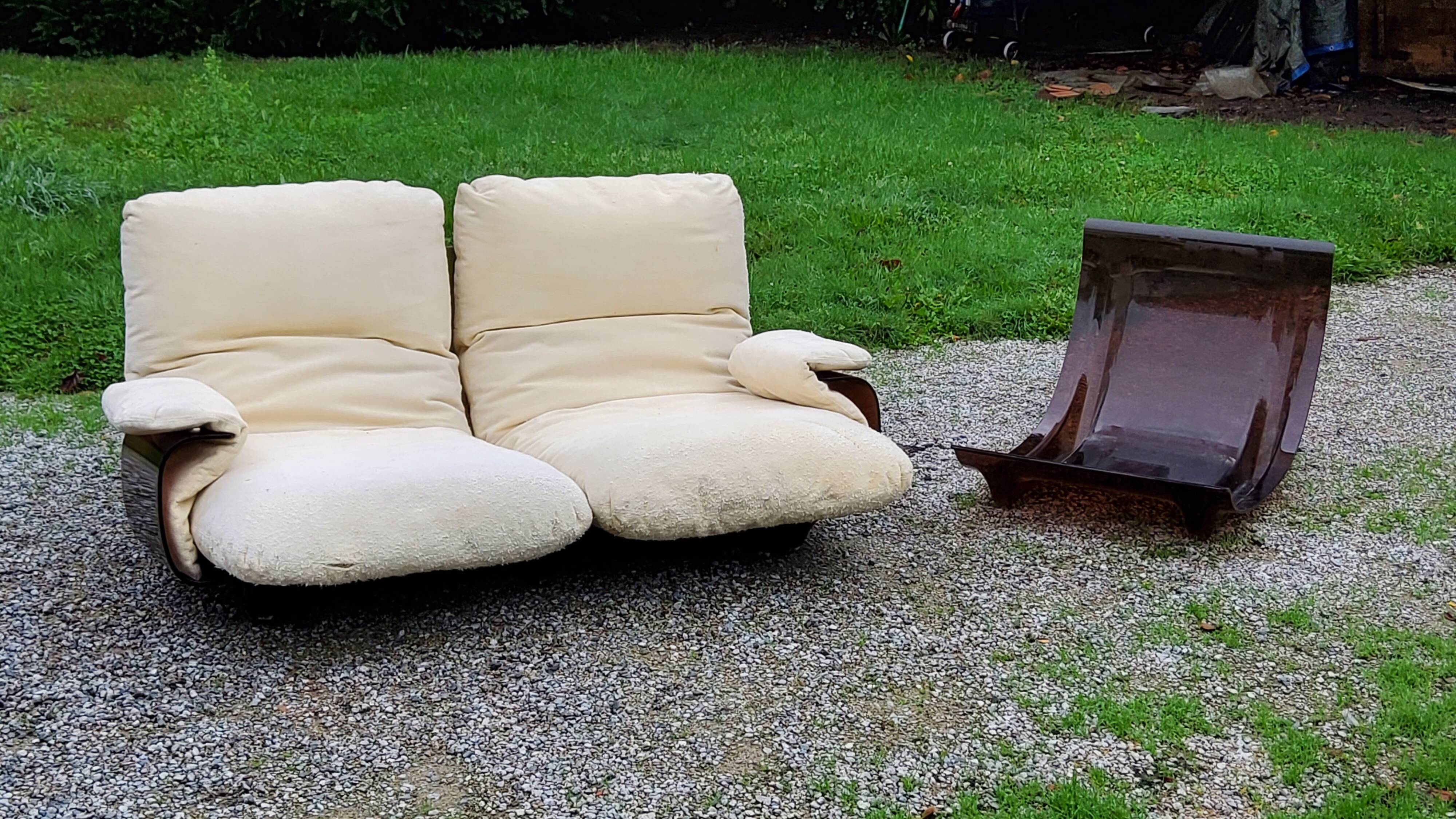 Michel Ducaroy Ligne Roset Marsala model designer sofa and 1970s armchair shell