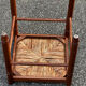 Paire de tabourets années 50 en bois et assise paillée