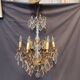 Crystal grapefruit chandelier, glass barrel