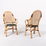 Set of 2 Vintage 1970’s Rattan-Bamboo indoor/outdoor chairs