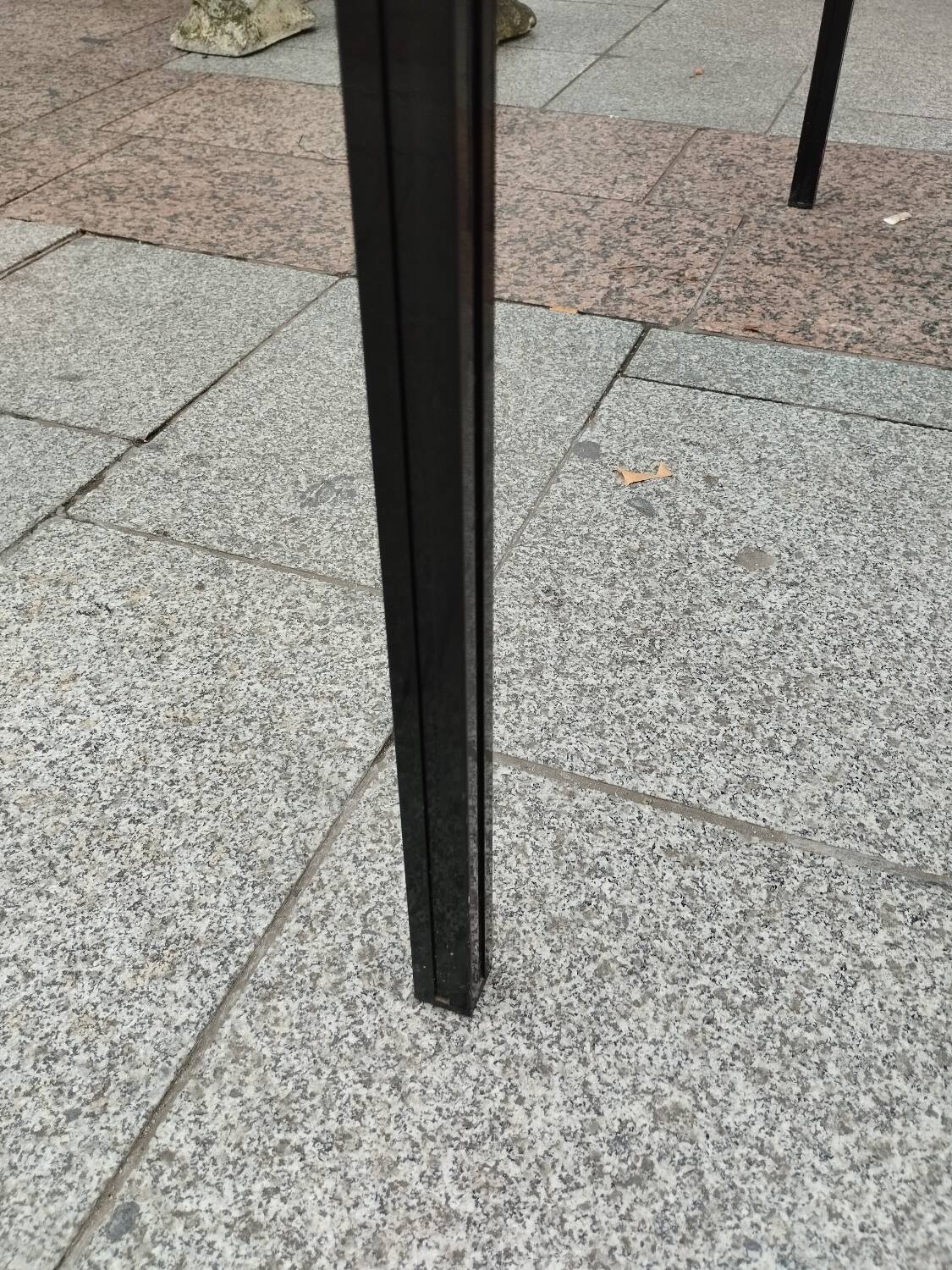 Old console with vintage glass top