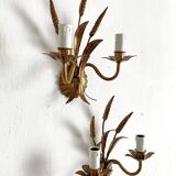 Hollywood Regency Italian wheat ear sconces