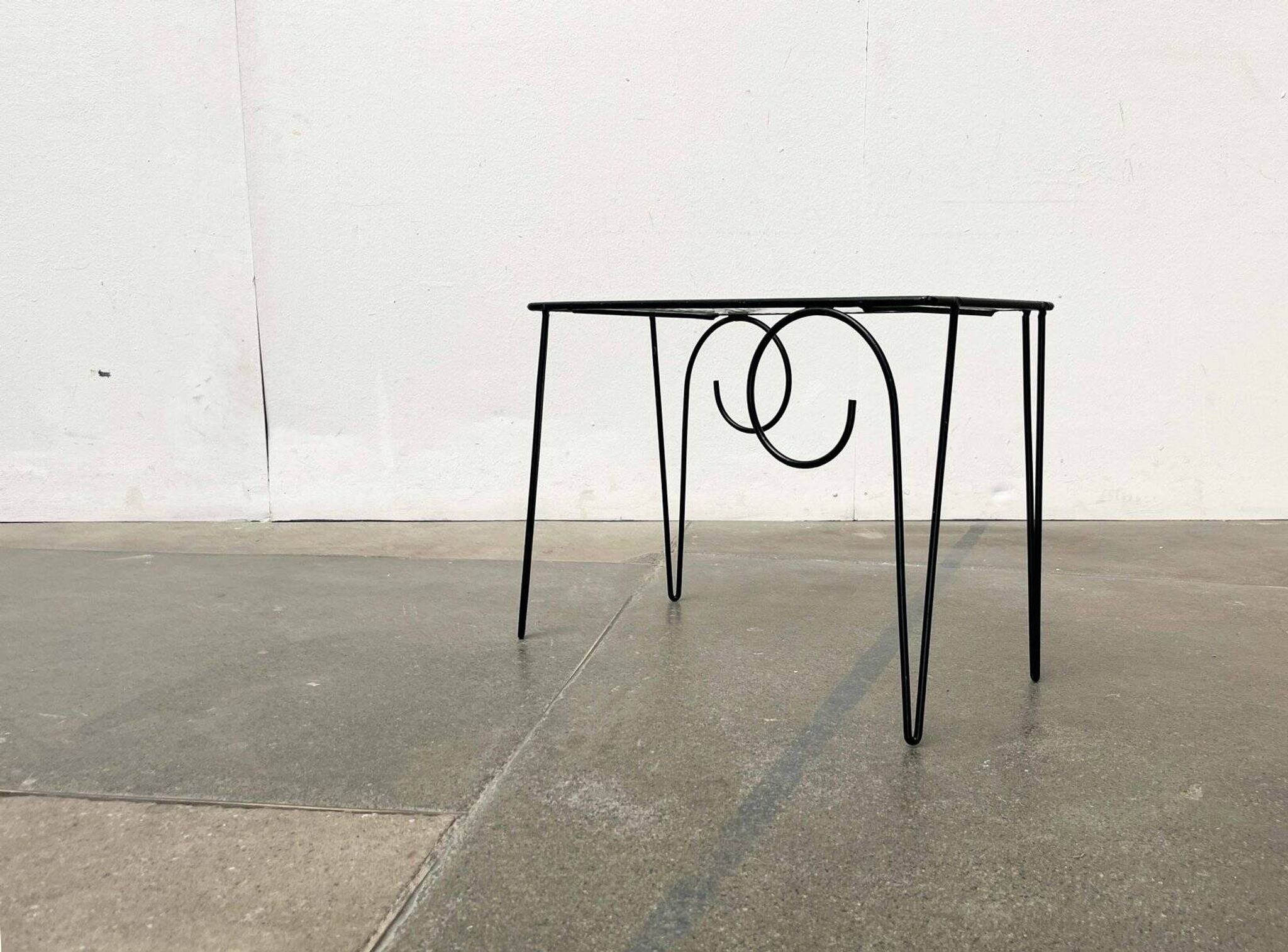 1960s Danish style glass side table String, mid-century.