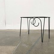 1960s Danish style glass side table String, mid-century.