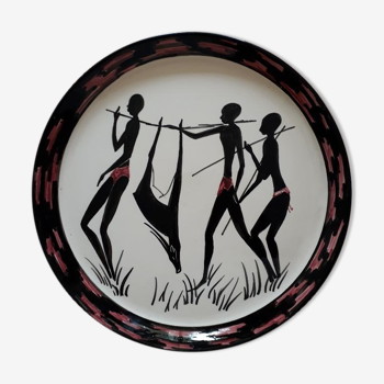 Jacques Molin 1932-36 decoration dish "Hunters"