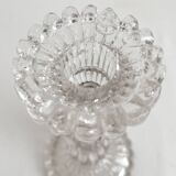 Antique baluster-shaped molded glass candlestick holder