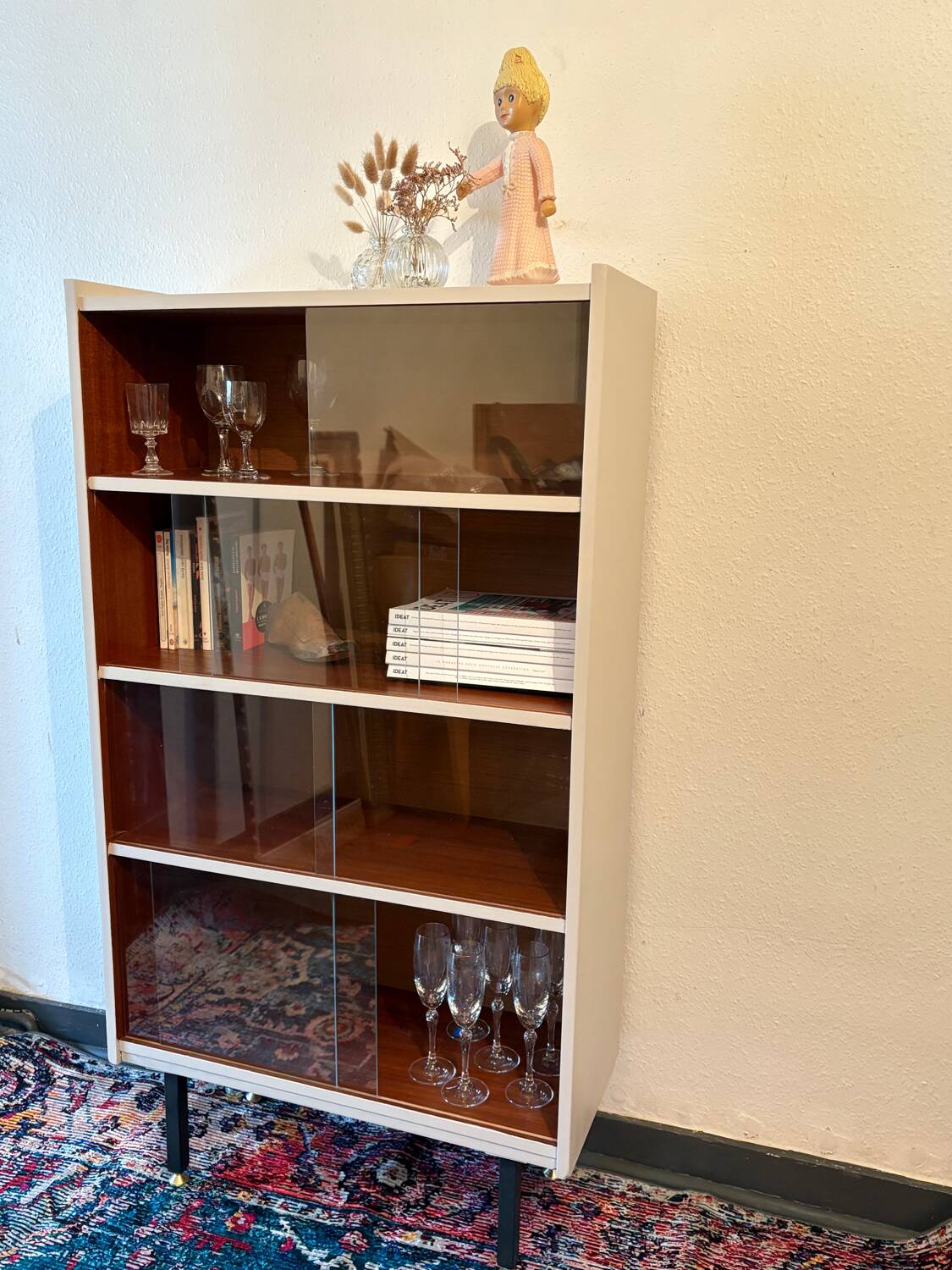 SAM vintage bookcase renovated sesame