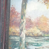 Oil on canvas signed André Couchet Autumn Landscape