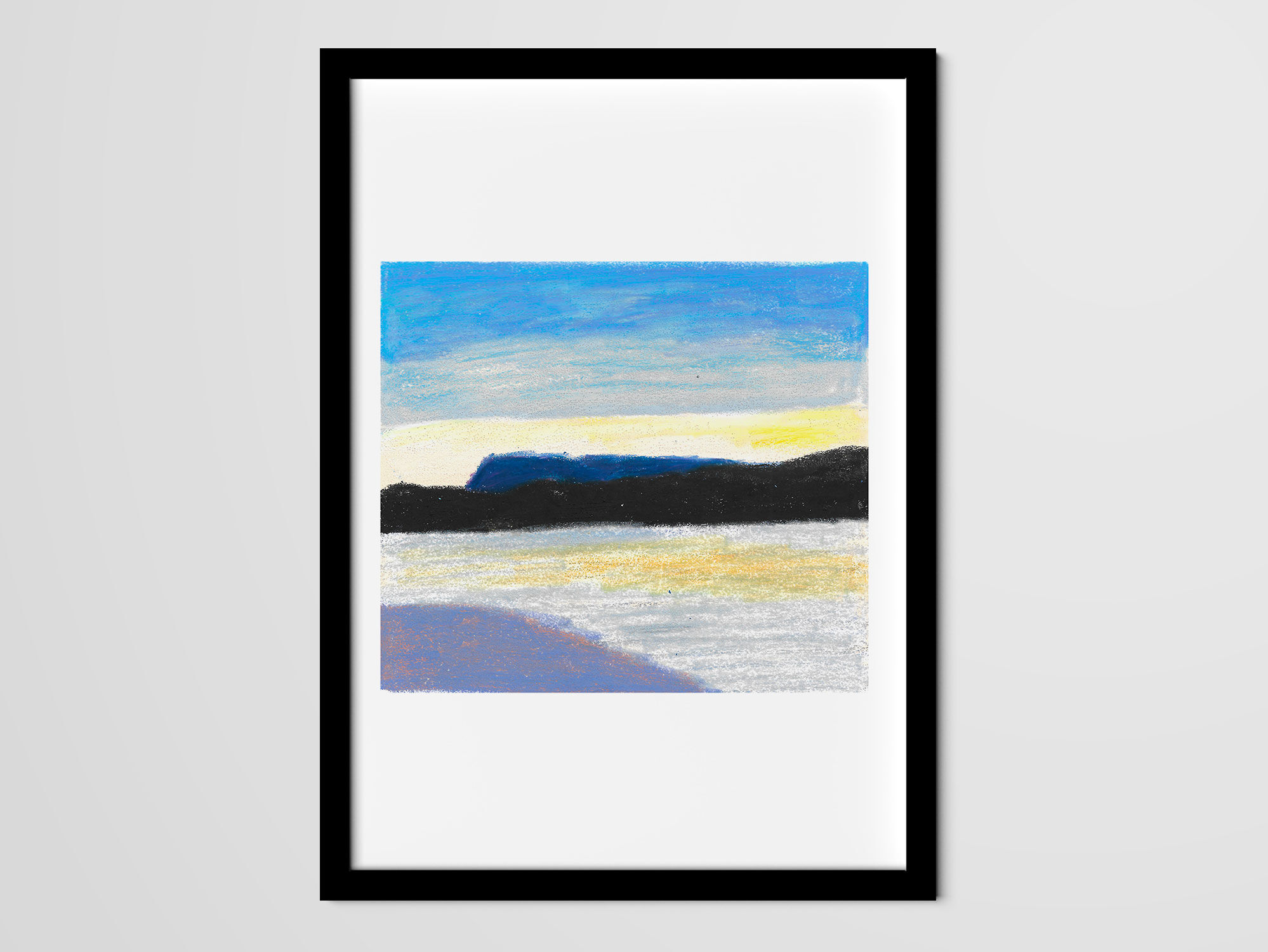 Sunset - a4 - pastel drawing - landscape - sunset