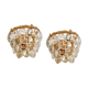 Bakalowits wall sconces, brass and crystal glass, Austria, 1960s