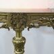 Console in brass and pink alabaster
