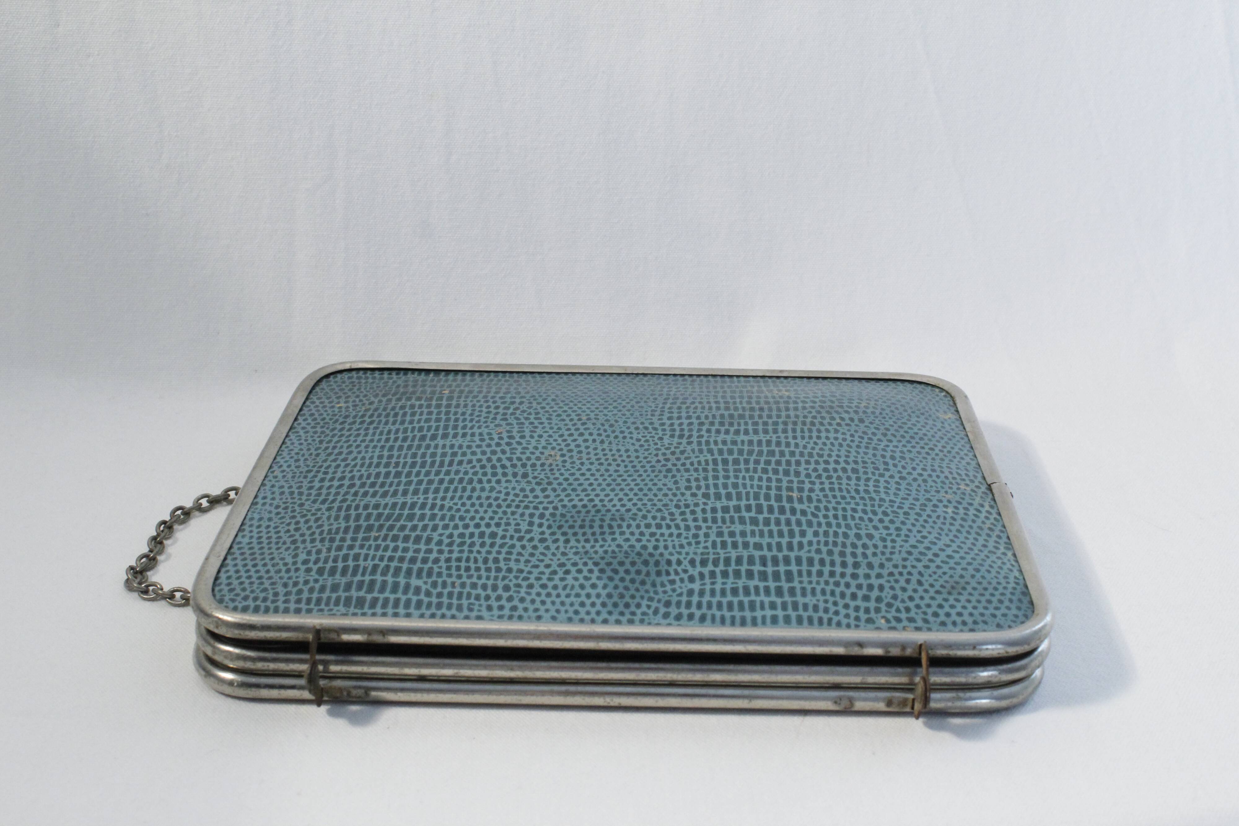 Vintage triptych barber mirror