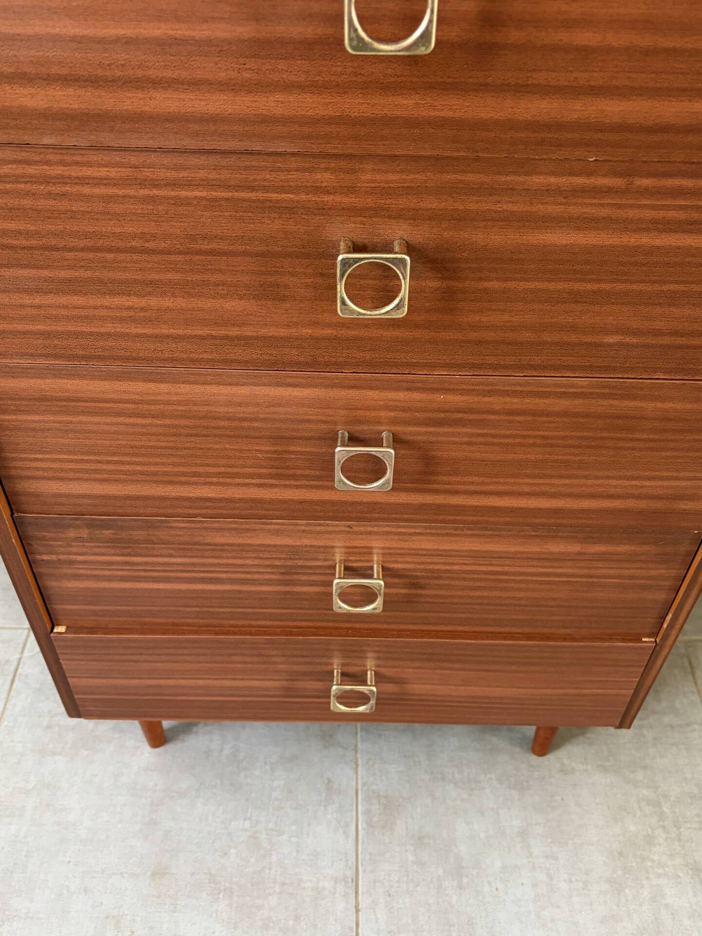 Vintage chest of drawers from the 1960s.