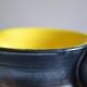 Fernand Elchinger (1911-1975) Pichet vase black & yellow ceramic 1950 signed
