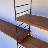 1960s String shelf in teak and metal