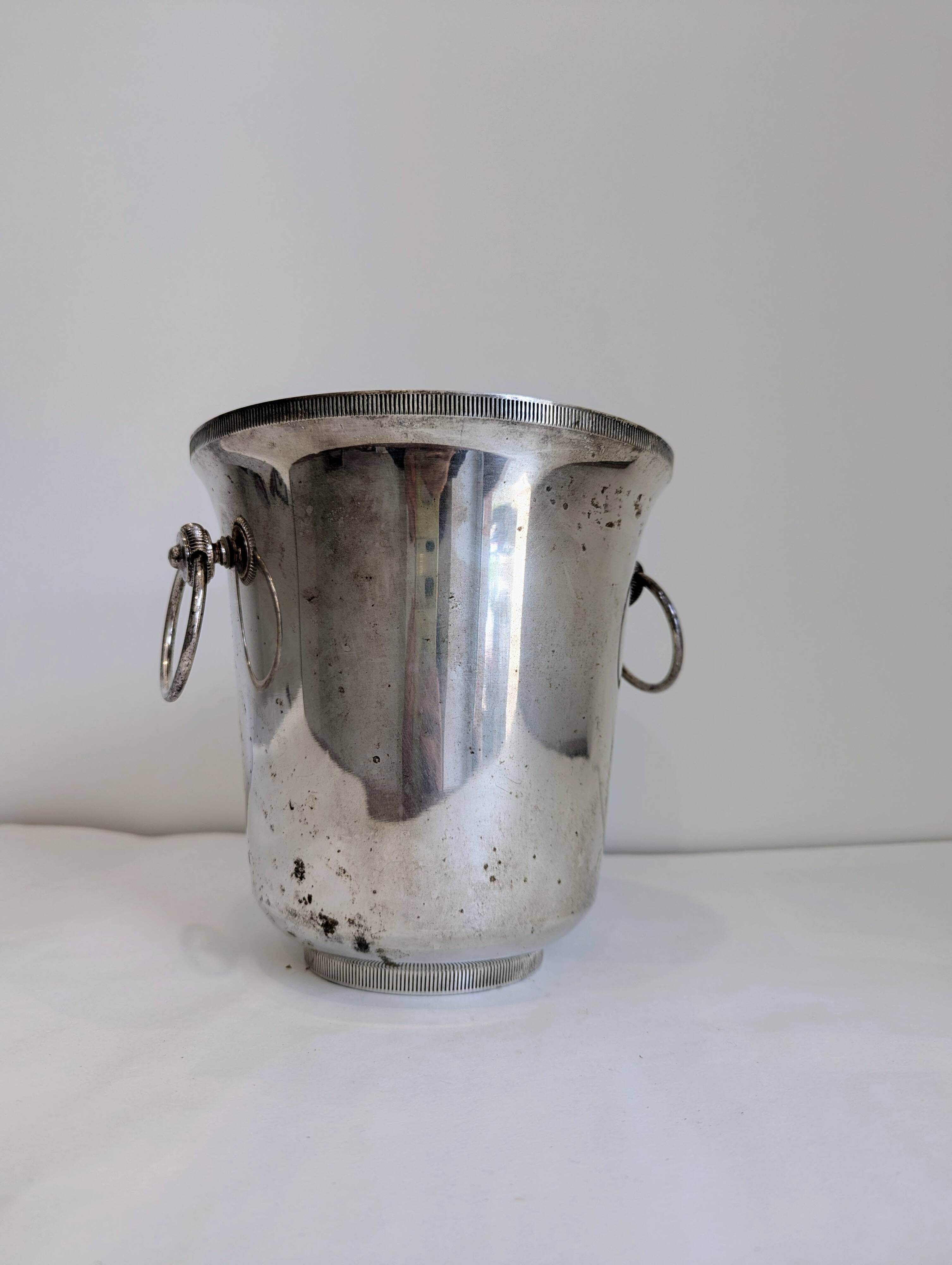 Vintage silver metal champagne bucket