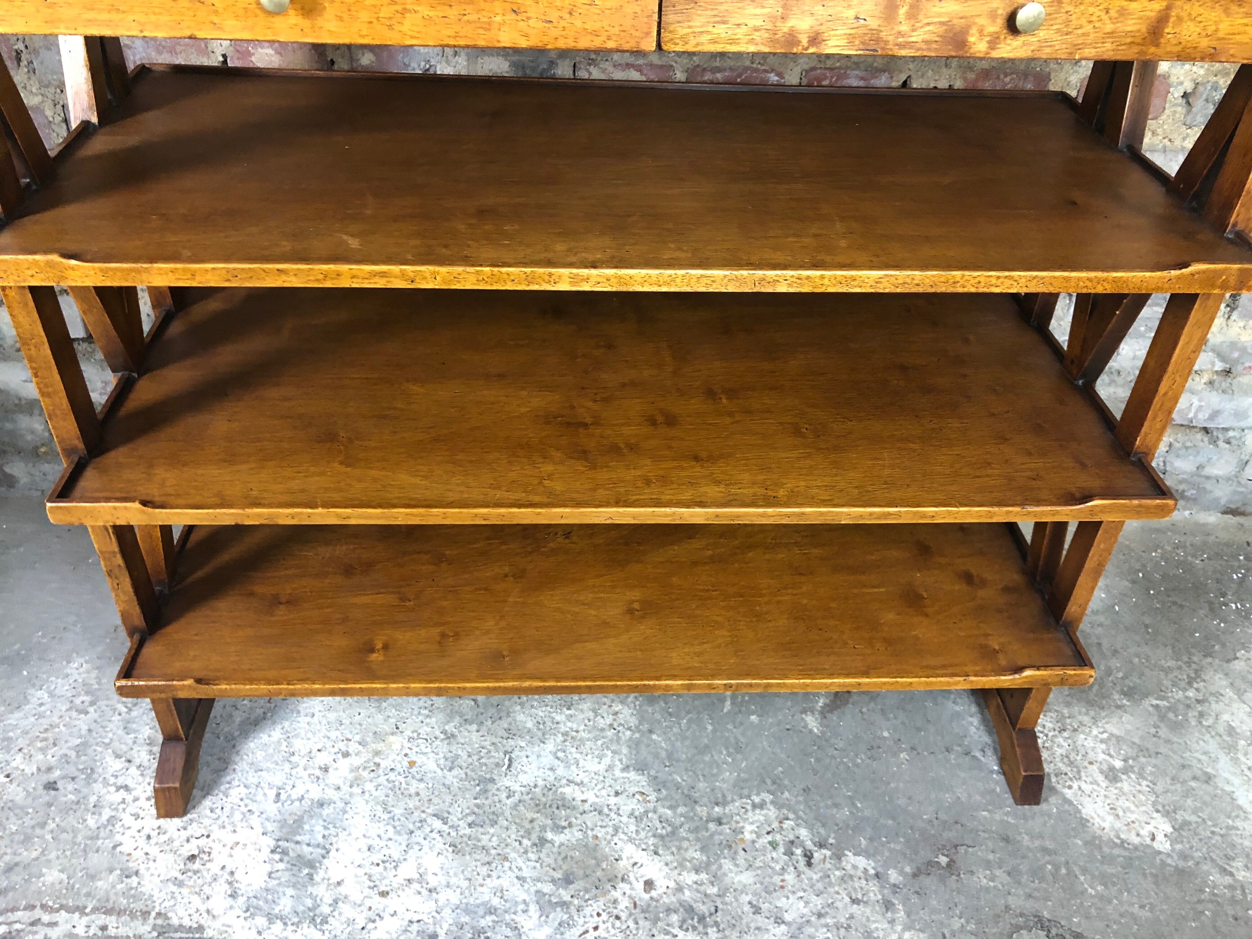 Service / storage furniture in solid walnut style Louis Philippe