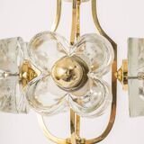 Small brass and crystal glass pendant by Sische, Germany, 1970s.