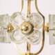 Small brass and crystal glass pendant by Sische, Germany, 1970s.