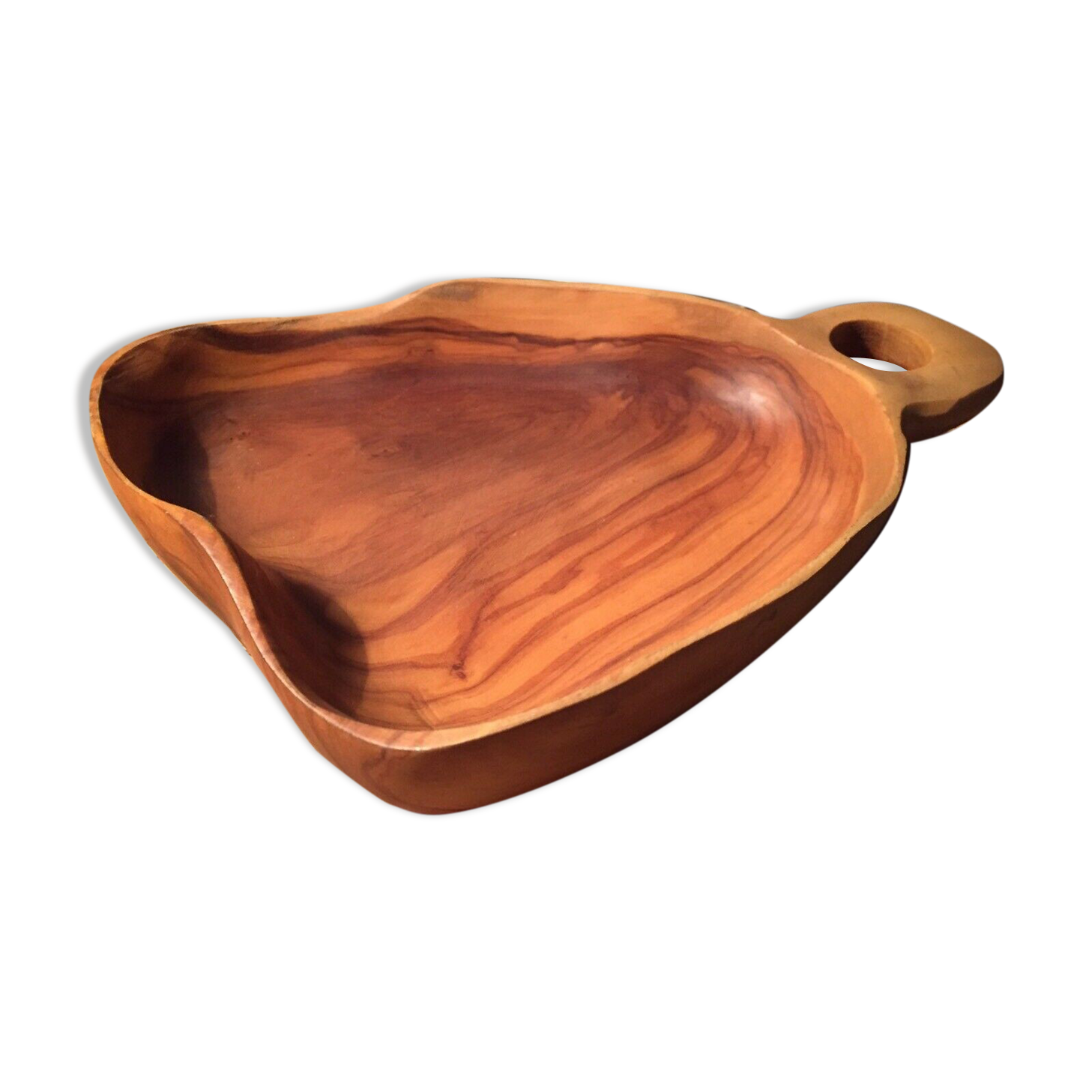 Empty wooden pocket signed Tony Bain Vallauris 50s